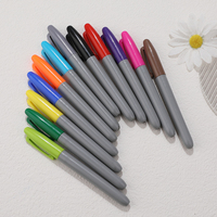 Marqueurs permanents écologiques 12 couleurs, sans danger pour les enfants, pour l'école, fourniture directe d'usine, non toxiques, séchage rapide, stylo marqueur permanent