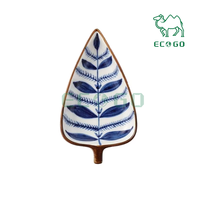 Plateau de service en bois pour snacks aux fruits, plat en forme de feuille de style japonais