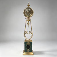 Horloge de sol vintage de luxe en métal Armens avec haut-parleur, radio FM, mouvement à quartz, multifonction, horloge à pendule, décoration d'intérieur