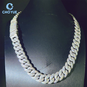 Cadena Cubana de Plata de Ley 925 con Diamantes de Moissanita VVS de 15 mm, Estilo Hip Hop, Joyería de Moda - Product Image 2