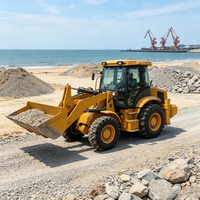 Backhoe Excavator Loader dengan Bucket 4in1, Mesin Backhoe Loader Roda 4WD Diesel untuk Pekerjaan Konstruksi Serbaguna