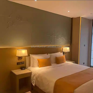 Modern Hotel Bedroom Furniture Set King Size Bed Frame with Upholstered Headboard Nightstand Desk <b>Wardrobe</b> for 3 Star Hotel Room - Product Image 6