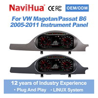 Navihua Nouveau design Système Linux Tableau de bord numérique pour voiture Compteur de vitesse LCD pour VW Volkswagen Magotan/ Passat B6 2005-2011