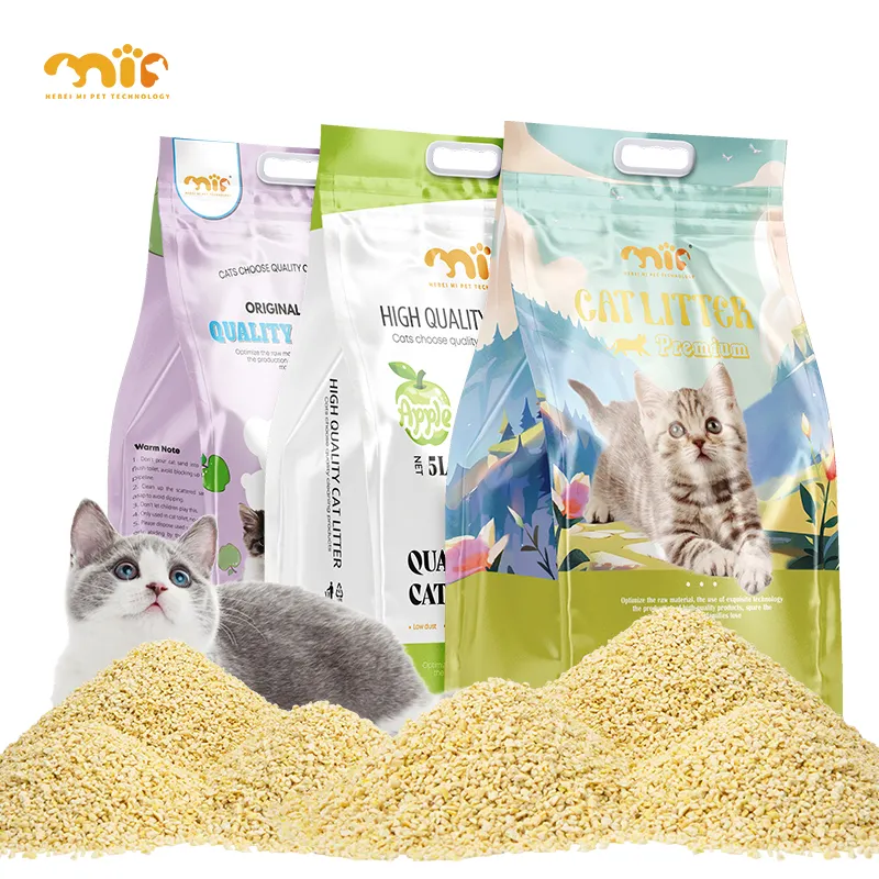 Popüler yeni ürün yüksek kaliteli toplu catdust tozsuz Kitty topaklanma kolay Scoop Tofu mısır kedi kumu kum