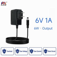 Transformateur mural DC de haute qualité 6V 6W 1A Alimentateur pour caméra de sécurité domestique intelligente, routeur, lumière LED