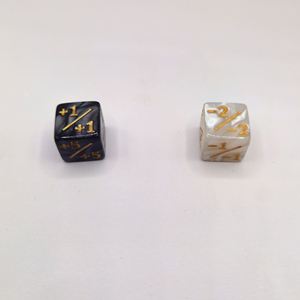 +1 and -1 Counter <b>Dice</b> Acrylic Pearl Marbled Design +2 -2 <b>Dice</b> 16mm +/- Plus Sign Minus Sign <b>Dice</b> - Product Image 5
