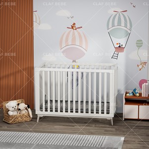 CLAF BEBE di alta qualità culle bambino in legno bambino letto in metallo piedi 70*130cm <span class=keywords><strong>dimensioni</strong></span> con piccolo Guardrail - Product Image 3