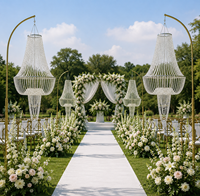 Lustre suspendu en acrylique de luxe pour mariage, draperies modernes, centres de table pour décoration événementielle, décor de fond en cristal
