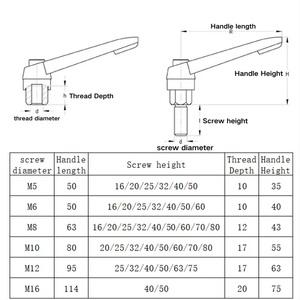 M4 M5 M6 M8 M10 M12 M16 xử lý vít Bolt kẹp đòn bẩy máy móc điều chỉnh xử lý khóa bên ngoài nam chủ đề Knob - Product Image 6