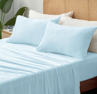 Drap-housse en polaire super doux à motif uni 200 fils/cm² Ensemble de draps cousus Anti-boulochage Lavable en machine