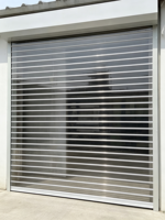 Porte à enroulement transparente électrique automatique sur mesure, directement de l'usine, avec vue complète en cristal