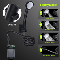 Douche portable rechargeable 6000 mAh, douche de camping portable d'extérieur, douche électrique rechargeable étanche, pompe de douche électrique rechargeable