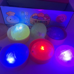 LED Light Dumpling Steamed Bun Silicone Squishy <b>Fidget</b> Squeeze Toy-Eco-Friendly Anti-Anxiety Stress Relief for Adults Kids - Product Image 1