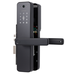 Serrure de porte intelligente moderne avec caméra, Wi-Fi Cloud, alimentation par batterie, serrure électronique noire pour entrée de maison - Product Image 2