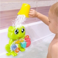 SC ECOMMERCE DY-YTPG-HR8S Ensemble de jouets de bain pour bébé en PVC, grenouille couineuse, rouleaux rotatifs, 4 gobelets empilables, bouteille pulvérisatrice flottante, Time