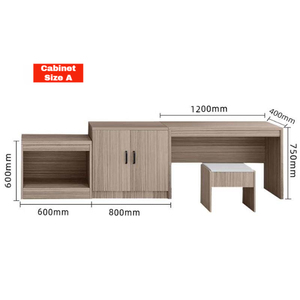 Hotel <b>TV</b> Cabinet Set with Hanging Board and Luggage Rack - Minimalist Modern Standard Room Complete Custom Furniture - Product Image 5