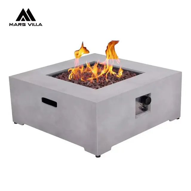 China Suppliers Square Gas Burner Fire Pit Outdoor Propane Gas Fire Pit Table For Outdoor Use