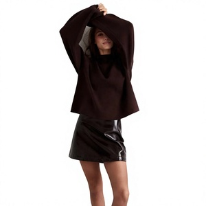 Pull en cachemire pur à 100 %, col montant, coupe carrée, tricoté, épais, doux et chaud pour l'hiver, avec étiquette personnalisée - Product Image 1