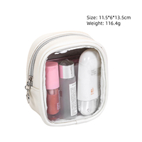 Pochette à fermeture éclair étanche pour rangement de produits de toilette Petit sac à cosmétiques portable en PVC solide
