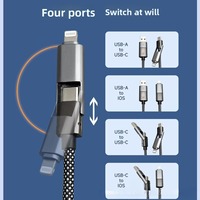 Câble USB magnétique tressé en nylon 4 en 1, charge rapide 100W, connecteur en alliage de titane, transfert de données rapide, personnalisation possible