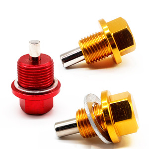 Auso-Racing Magnetic Oil Drain <b>Plug</b> Red Aluminum <b>Universal</b> Car Maintenance Part - Product Image 3