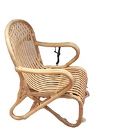 Kursi rotan tunggal desain minimalis Modern, kursi malas rotan Indonesia buatan tangan untuk balkon M2