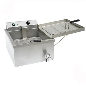 11L Single Tank Commercial Electric Donut Funnel Cake Deep Fryer With Drain Tap
