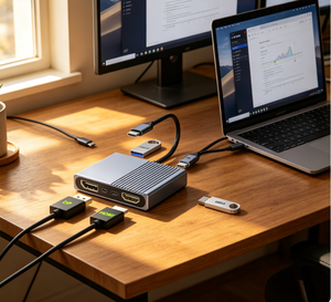 Hub USB-C 3-en-1 de qualité supérieure vers 4K 2.1 HDTV avec chargement USB 3.0 PD 100W en alliage d'aluminium <span class=keywords><strong>pour</strong></span> <span class=keywords><strong>MacBook</strong></span> <span class=keywords><strong>Pro</strong></span>, consoles de <span class=keywords><strong>jeu</strong></span> et autres appareils - Product Image 3