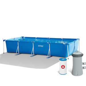 สระว่ายน้ำทรงสี่เหลี่ยม Intex ขนาด 450x220x84 ซม. พร้อมปั๊มกรอง - Product Image 1