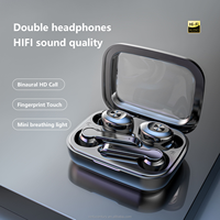 Écouteurs de sport sans fil stéréo HiFi avec microphone Indicateur de batterie LED Conception translucide