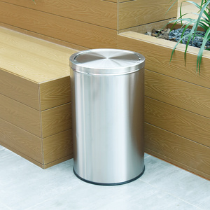 Stainless Steel Gold Trash Can With Flipping Lid 2.4gallon Fingerprintproof Garb