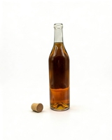 Bouteille d'emballage en verre mat de luxe pour huile d'olive, vin, liqueur, jus et boissons, 500ml, 700ml, 750ml, en verre blanc cristallin