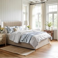 Lit de rangement Halle Double King Stylish Tufted Velvet Line Cadre de lit