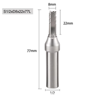 Fresa de tres filos con punta de carburo TCT para ranurar y cortar madera dura, madera maciza y aglomerado.
