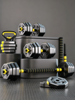 Ensemble d'haltères réglables, barres et kettlebells en plastique durable et écologique, 10 kg-100 kg, pour l'entraînement à domicile