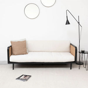 Sofá Moderno de Tela Blanco de Tres Plazas, Diseño Sencillo, Muebles para Sala de Estar, Gimnasio, Villa o Sótano - Product Image 3