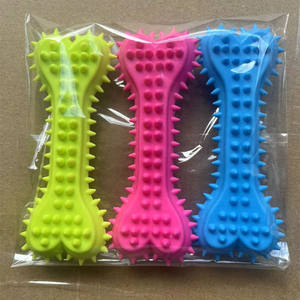 Divertente giocare Tpr a forma di osso spinato cucciolo osso dentizione di alta qualità gomma naturale cane giocattolo - Product Image 1