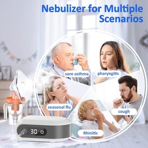 Mesin <span class=keywords><strong>Nebulizer</strong></span> kompresor DC suara rendah, mesin <span class=keywords><strong>Nebulizer</strong></span> tampilan Digital cerdas dengan Timer - Product Image 3