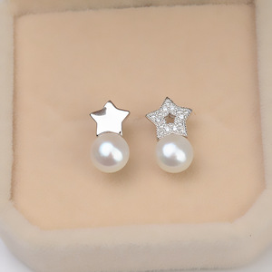 S925 <b>Silver</b> Plated Platinum Gold U-Shaped Earnail Personalized Female Earpin for DIY <b>Pearl</b> <b>Earrings</b> Empty Stand Accessories - Product Image 2