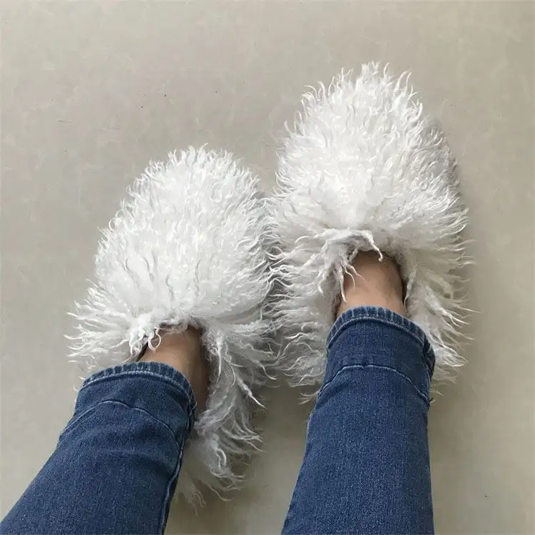 Long Wool Luxury Furry High Quality Slides Winter Shoes Indoor Fur Slippers