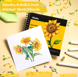 Caja de regalo <span class=keywords><strong>Ohuhu</strong></span> para chicas adolescentes, mujeres, mujeres, día de la madre, paquete de marcadores: Juego de marcadores de alcohol de 72 colores, 16 hojas para colorear, - Product Image 6