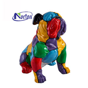 Basit yaratıcı renk yaşam boyutu fiberglas fransız Bulldog reçine köpek heykeli heykel gerçekçi - Product Image 5