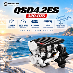 <span class=keywords><strong>Moteur</strong></span> diesel in-line complet <span class=keywords><strong>Mercury</strong></span> QSD4.2ES 320-DTS 3800 tr/min 320 CV pour propulsion de bateau de plaisance à <span class=keywords><strong>moteur</strong></span> unique - Product Image 1