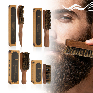 Brosse à cheveux en bois sur mesure OEM, brosse à <span class=keywords><strong>coiffer</strong></span> pour la <span class=keywords><strong>barbe</strong></span>, brosse à <span class=keywords><strong>coiffer</strong></span> en poils de sanglier rigides, bois de noyer, brosse à <span class=keywords><strong>barbe</strong></span> pour homme - Product Image 1