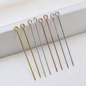 Accesorio Hecho a Mano, Plata S925, Aguja en Forma de T de 9 Letras, Bola Larga y Gruesa de 0.45mm, Material de 3mm, Tamaño 1558 - Product Image 3