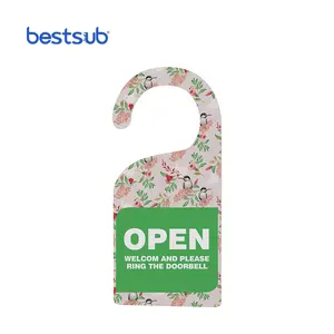 BestSub al por mayor personalizado sublimación espacios en blanco de plástico colgador de puerta