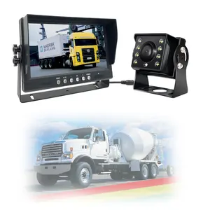 Monitor de gravação de ônibus e trator industrial pesados com tela dividida de alta luminosidade HD de 9 polegadas HD retrovisor HD