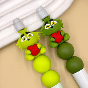 Nuevo producto 3D <span class=keywords><strong>Grinch</strong></span> Focal Beads <span class=keywords><strong>Personajes</strong></span> <span class=keywords><strong>de</strong></span> silicona Custom 3D Silicone Focal Beads para la fabricación <span class=keywords><strong>de</strong></span> bolígrafos - Product Image 5