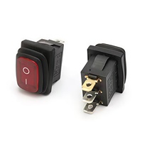 Interrupteur à bascule étanche KCD1, 2 ou 3 broches, 2 ou 3 positions, éclairé par LED, à enclenchement rapide, pour alimentation