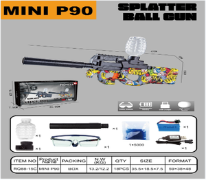 Petit pistolet à eau électrique P90 jaune, en plastique, unisexe, jouet d'extérieur - Product Image 3